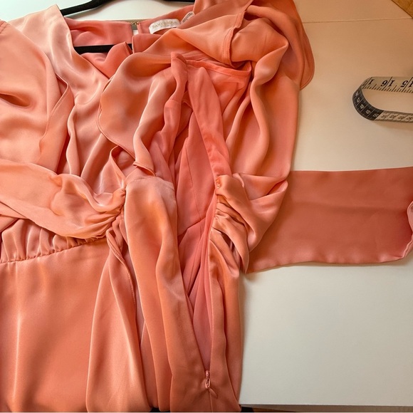 Ramy Brook Alexis Mini Faux Wrap Dress Peach Sz 6 - Picture 12 of 15